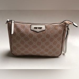 Nine West  Zippered Cosmetic Bag Cream Color Good Condition wallet for women